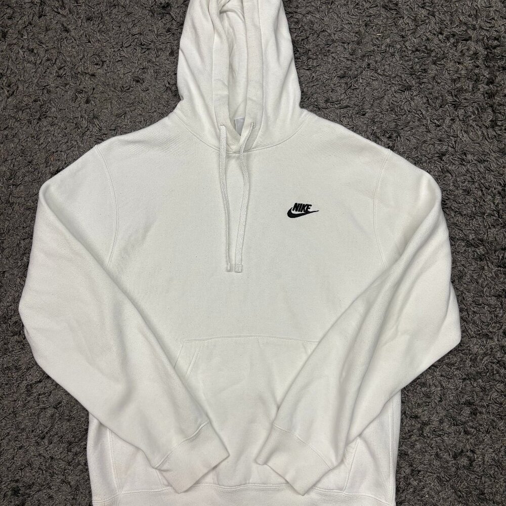 Nike Sportswear Club Fleece Hoodie White Men's Size Small Pre-Owned